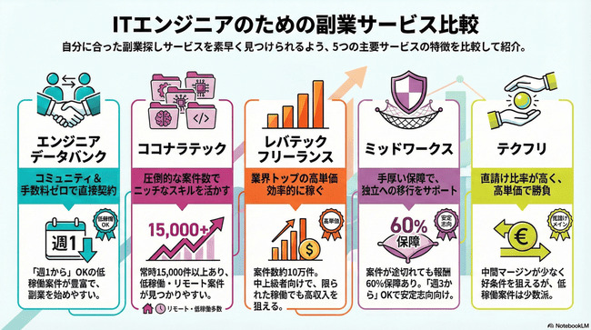 エンジニアの副業を探すサービス