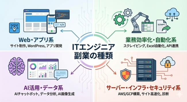エンジニアの副業の種類